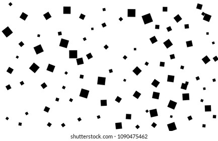 Many Stylish, Modern and Nice Looking Black Confetti of Different Size on White Background