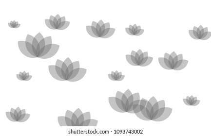 Many Stylish, Modern and Nice Looking Pink Lotuses on White Background