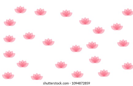 Many Stylish, Modern and Nice Looking Pink Lotuses on White Background