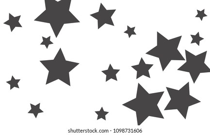Many Stylish, Modern and Nice Looking Grey Stars of Different size on White Background
