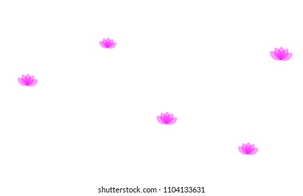 Many Stylish, Modern and Nice Looking Pink Lotuses on White Background