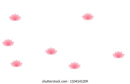 Many Stylish, Modern and Nice Looking Pink Lotuses on White Background