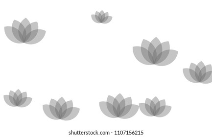 Many Stylish, Modern and Nice Looking Pink Lotuses on White Background
