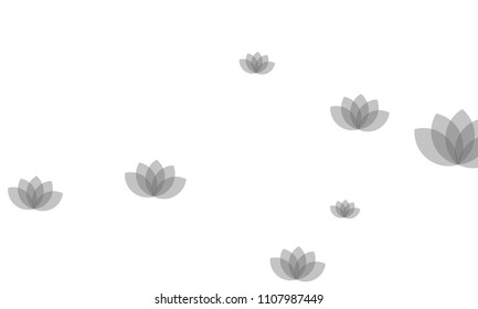 Many Stylish, Modern and Nice Looking Pink Lotuses on White Background
