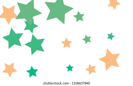 Many Stylish, Modern and Nice Looking Light Red and Green Stars of Different size on White Background
