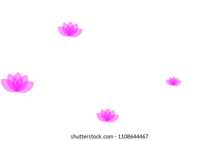 Many Stylish, Modern and Nice Looking Pink Lotuses on White Background