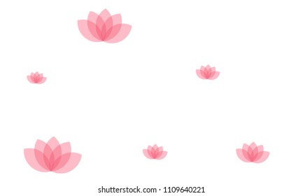 Many Stylish, Modern and Nice Looking Pink Lotuses on White Background