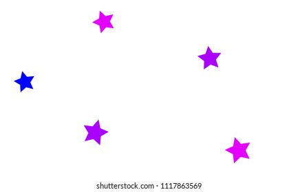 Many Stylish, Modern and Nice Looking Blue and Violet Stars of Different size on White Background