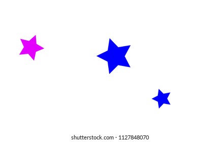 Many Stylish, Modern and Nice Looking Blue and Violet Stars of Different size on White Background