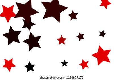 Many Stylish, Modern and Nice Looking Black and Red Stars of Different size on White Background