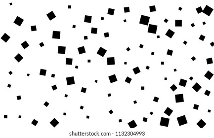 Many Stylish, Modern and Nice Looking Black Confetti of Different Size on White Background