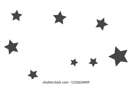 Many Stylish, Modern and Nice Looking Grey Stars of Different size on White Background