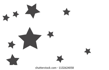 Many Stylish, Modern and Nice Looking Grey Stars of Different size on White Background