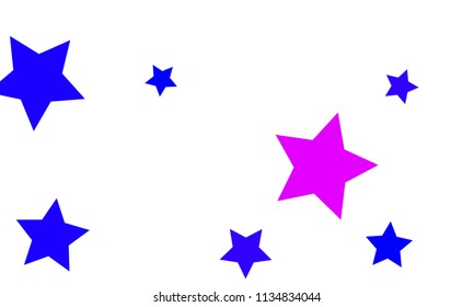 Many Stylish, Modern and Nice Looking Blue and Violet Stars of Different size on White Background
