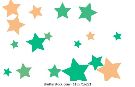 Many Stylish, Modern and Nice Looking Light Red and Green Stars of Different size on White Background