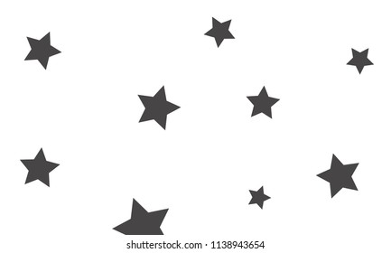 Many Stylish, Modern and Nice Looking Grey Stars of Different size on White Background