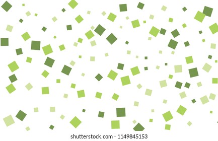 Many Stylish, Modern and Nice Looking Green Confetti of Different Size on White Background