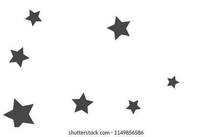 Many Stylish, Modern and Nice Looking Grey Stars of Different size on White Background