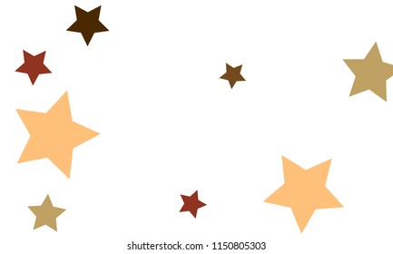 Many Stylish, Modern and Nice Looking Orange, Green and Dark Red Stars of Different size on White Background