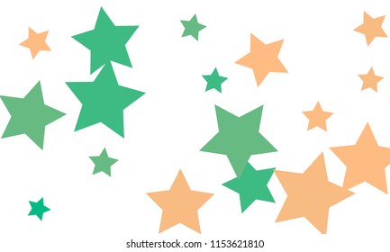 Many Stylish, Modern and Nice Looking Light Red and Green Stars of Different size on White Background