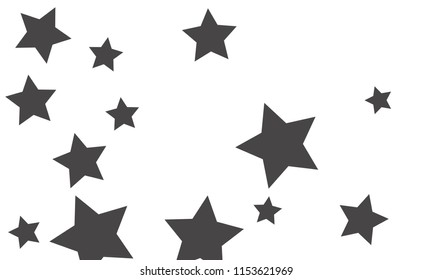 Many Stylish, Modern and Nice Looking Grey Stars of Different size on White Background