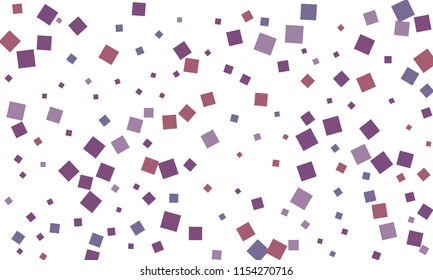 Many Stylish, Modern and Nice Looking Violet and Blue Confetti of Different Size on White Background