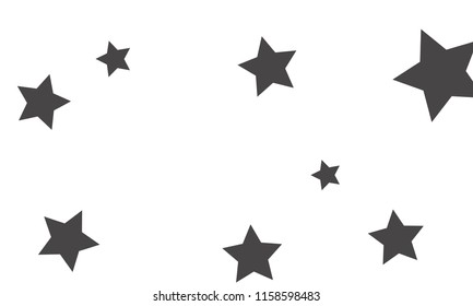Many Stylish, Modern and Nice Looking Grey Stars of Different size on White Background