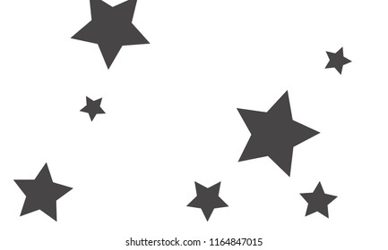 Many Stylish, Modern and Nice Looking Grey Stars of Different size on White Background