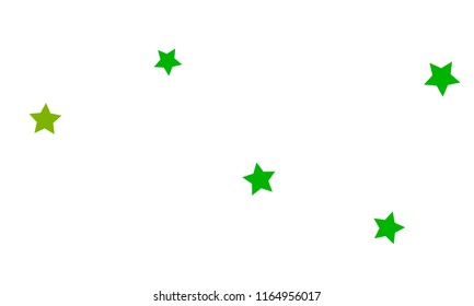 Many Stylish, Modern and Nice Looking Yellow and Green Stars of Different size on White Background