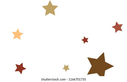 Many Stylish, Modern and Nice Looking Orange, Green and Dark Red Stars of Different size on White Background