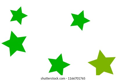 Many Stylish, Modern and Nice Looking Yellow and Green Stars of Different size on White Background