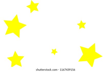 Many Stylish, Modern and Nice Looking Yellow and Green Stars of Different size on White Background