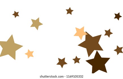 Many Stylish, Modern and Nice Looking Orange, Green and Dark Red Stars of Different size on White Background