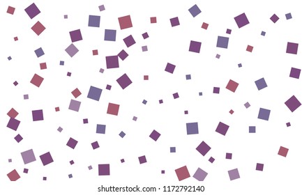 Many Stylish, Modern and Nice Looking Violet and Blue Confetti of Different Size on White Background