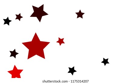 Many Stylish, Modern and Nice Looking Black and Red Stars of Different size on White Background