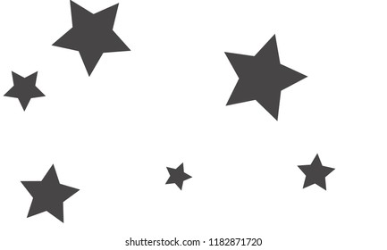 Many Stylish, Modern and Nice Looking Grey Stars of Different size on White Background