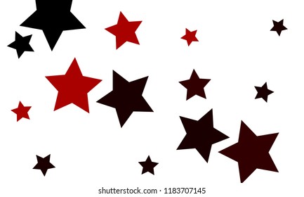 Many Stylish, Modern and Nice Looking Black and Red Stars of Different size on White Background