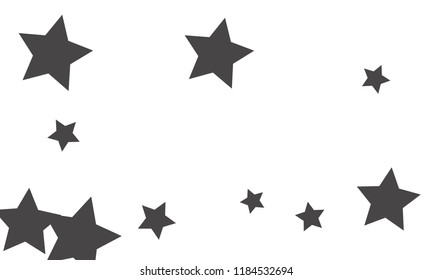 Many Stylish, Modern and Nice Looking Grey Stars of Different size on White Background
