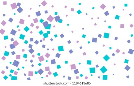 Many Stylish, Modern and Nice Looking Blue and Violet Confetti of Different Size on White Background