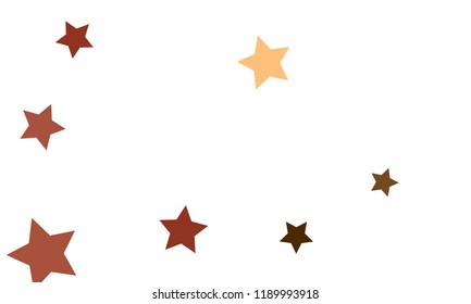 Many Stylish, Modern and Nice Looking Orange, Green and Dark Red Stars of Different size on White Background