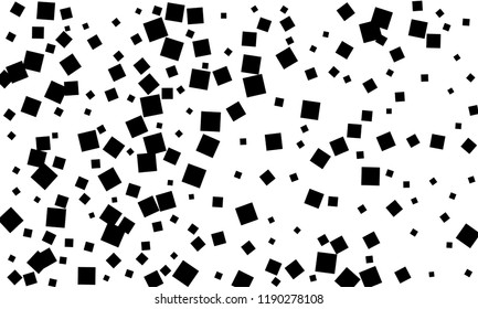 Many Stylish, Modern and Nice Looking Black Confetti of Different Size on White Background