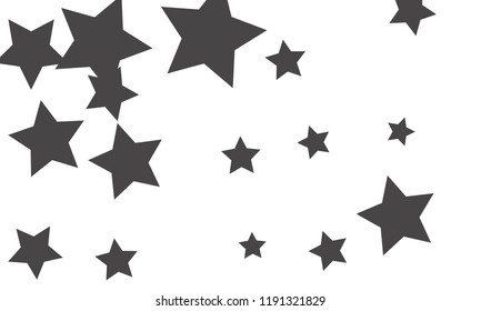Many Stylish, Modern and Nice Looking Grey Stars of Different size on White Background