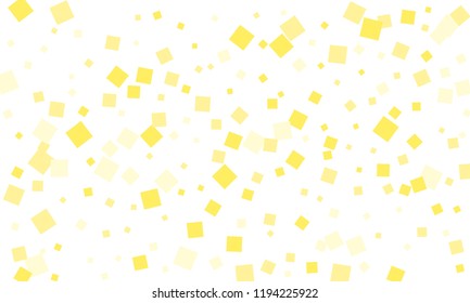 Many Stylish, Modern and Nice Looking Yellow Confetti of Different Size on White Background