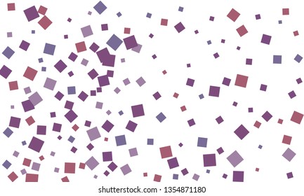 Many Stylish, Modern and Nice Looking Violet and Blue Confetti of Different Size on White Background