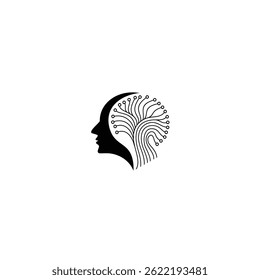 many technology mind logo design