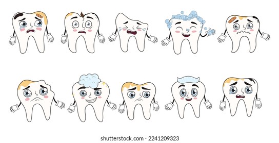 Many teeth on white background. National Toothache Day