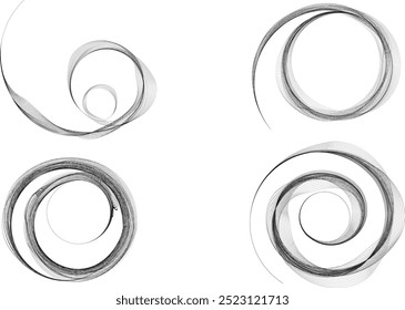 Muitas linhas finas em forma de espiral . Ilustração de vetor de vórtice . Logotipo de linhas em espiral . Elemento de design em espiral . Ícone de espiral abstrato . Redemoinho