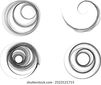 Muitas linhas finas em forma de espiral . Ilustração de vetor de vórtice . Logotipo de linhas em espiral . Elemento de design em espiral . Ícone de espiral abstrato . Redemoinho