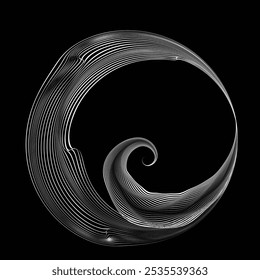 Many thin Lines in Spiral Form for comic books . Vortex Vector Illustration . Swirly spiral Logo . Spiral Design element . Abstract swirl icon . Twirl lines