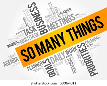 So Many Things word cloud collage, business concept background